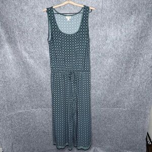 Maison Jules Green‎ Blue Geometric Print Sleeveless Jumpsuit- Sz L